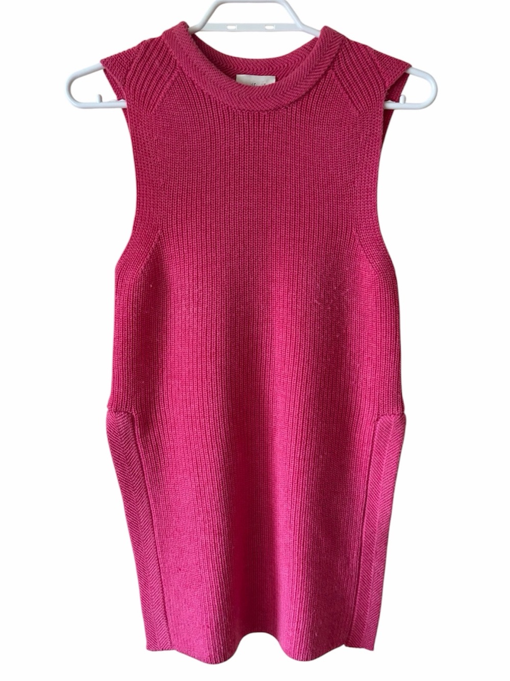 Aritzia Wilfred Wool Sleeveless Knit Sweater Tank Pink Mock Neck Minimalist Top